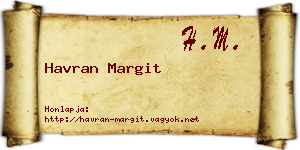Havran Margit névjegykártya